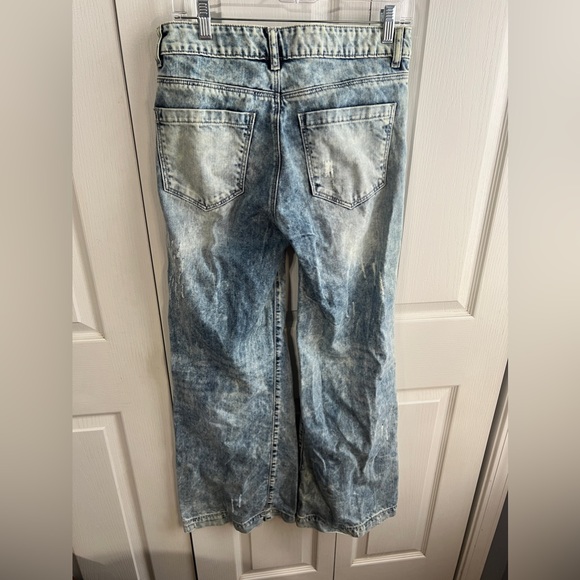Uniq by Litz acid washed distressed flare leg jeans size 27/5 - Picture 4 of 6